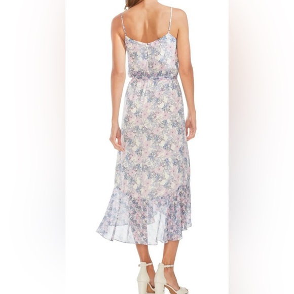 Vince Camuto Spaghetti Strap Mystic Blooms Floral Ruffle Midi Dress size 14 - Picture 3 of 3